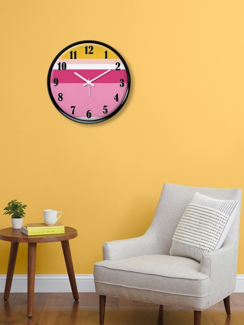 

999Store Pink & Yellow Printed Contemporary Wall Clock