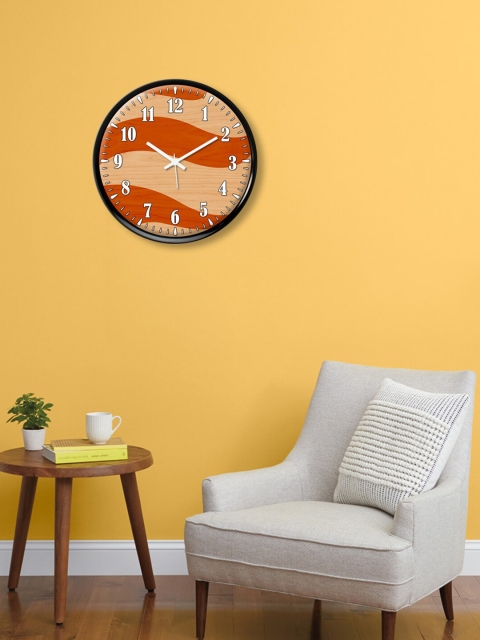 

999Store Brown & White Printed Abstract Vintage Wall Clock