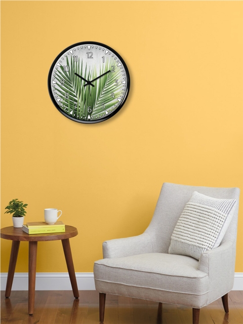 

999Store Grey & Green Printed Contemporary Wall Clock