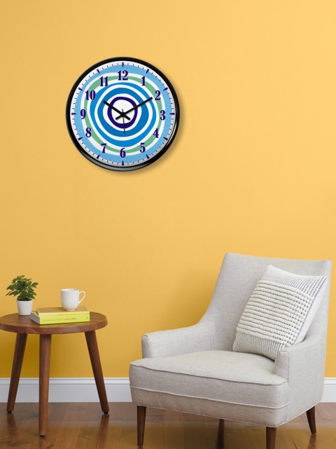 

999Store Blue & White Printed Contemporary Wall Clock