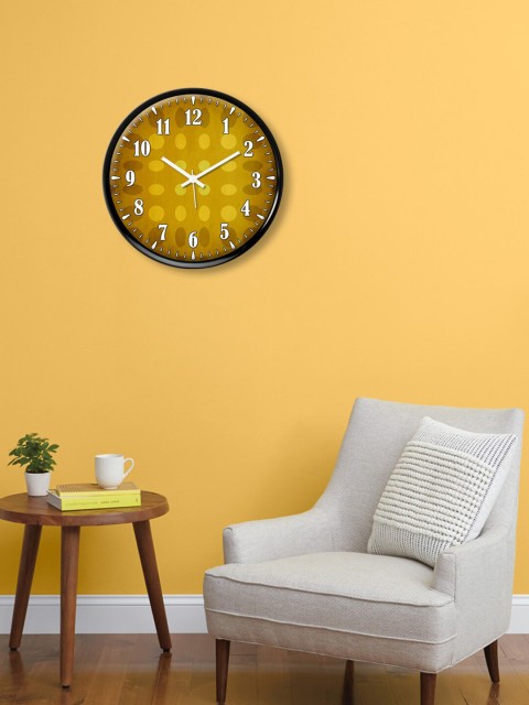 

999Store Brown & Black Printed Contemporary Wall Clock