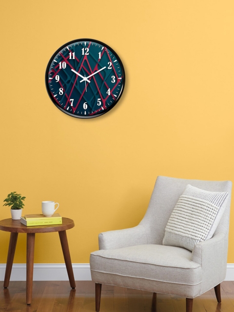 

999Store Blue & Red Printed Contemporary Wall Clock
