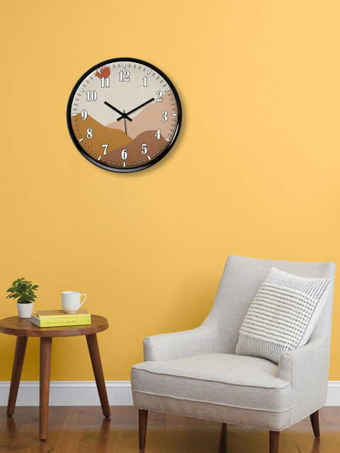 

999Store Unisex Multi Printed Round Wall Clock, Grey