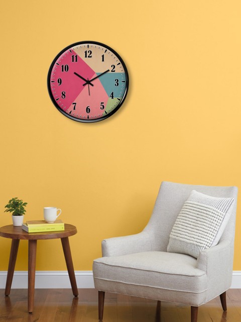 

999Store Pink & Blue Printed 30 cm Analogue Contemporary Wall Clock