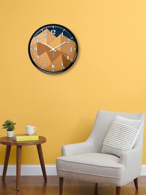 

999Store Brown & Navy Blue Printed Traditional 30 cm Analogue Wall Clock