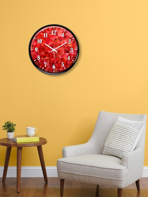 

999Store Red & White Printed Analogue Contemporary Wall Clock 30 cm