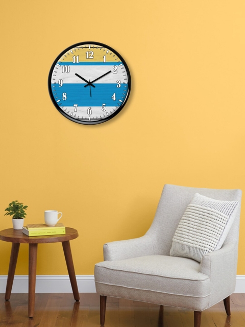 

999Store Blue & White Printed Contemporary Wall Clock