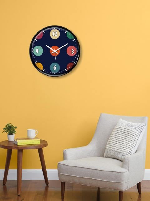 

999Store Blue & Green Printed Contemporary Wall Clock
