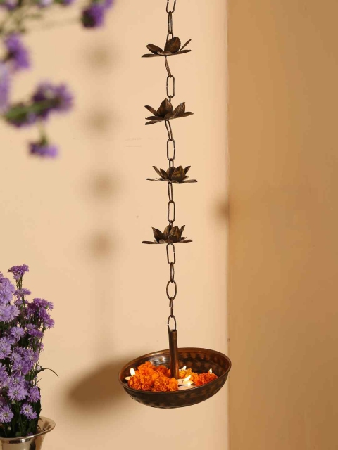 

Amoliconcepts Gold-Toned Hanging Urli in Antique Finish