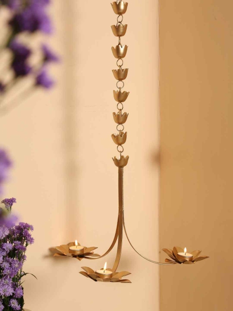 

Amoliconcepts Gold-Toned Lotus Design Hanging Tlight Holder