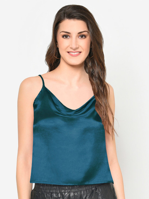 

Martini Green Sheen Satin Regular Top