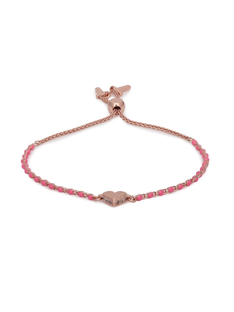 

Ted Baker Women Pink & Rose Gold Heart Charm Bracelet