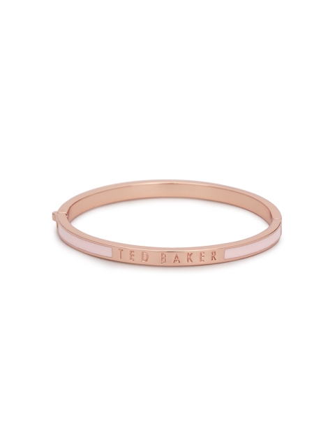 

Ted Baker Women Pink & Rose Silver Rose Gold Plated Kada Bracelet