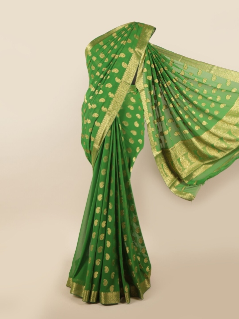 

Pothys Women Green Woven Georgette Saree