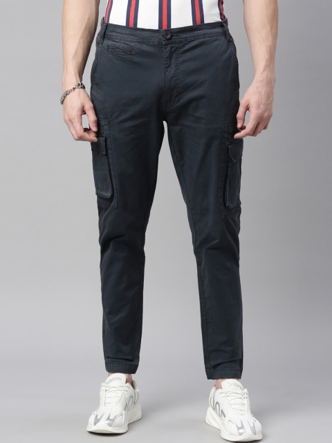 

Breakbounce Men Blue Urban Slim Fit Cargos Trousers