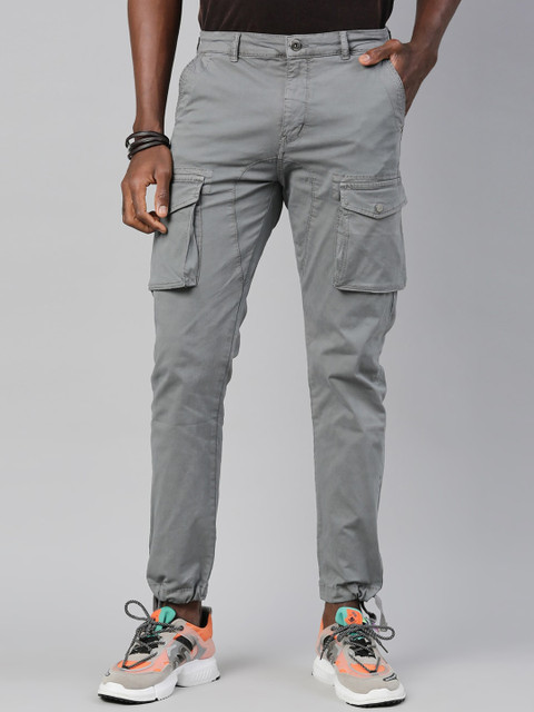 

Breakbounce Men Grey Urban Slim Fit Cargos Trousers