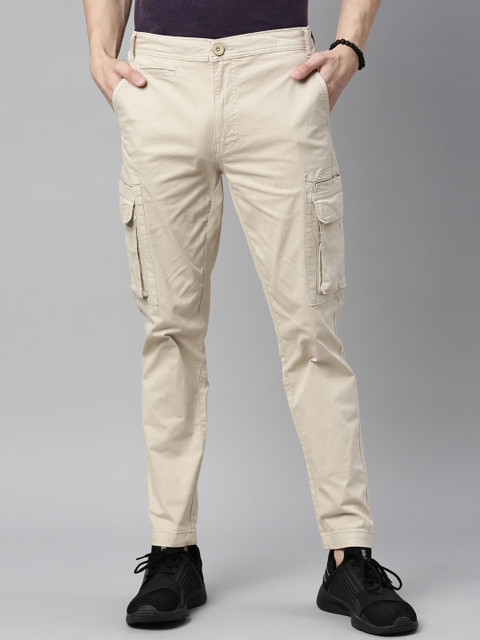 

Breakbounce Men Beige Urban Slim Fit Cargos Trousers
