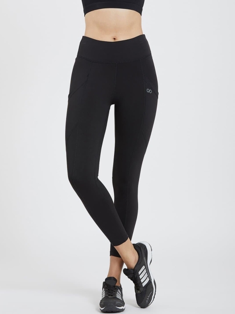 

CREEZ Women Black Solid Skinny-Fit Ankle Length Tights