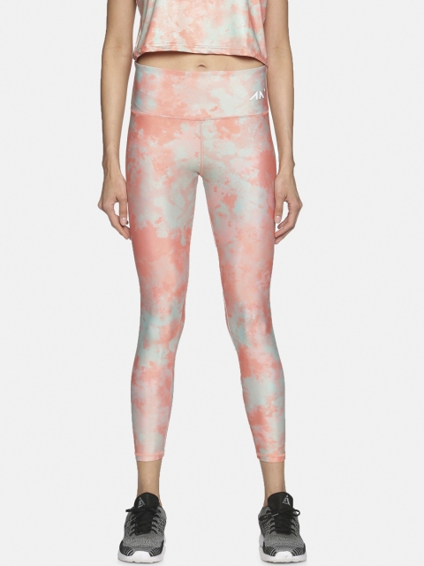 

AESTHETIC NATION Women Orange Contour Tie Dye Tights