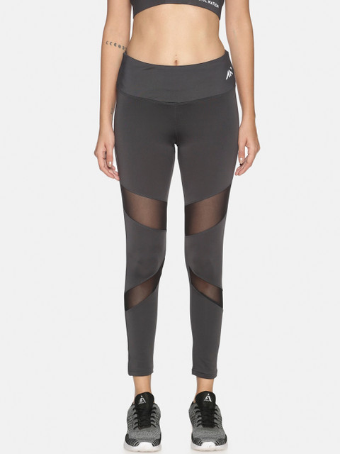 

AESTHETIC NATION Women Grey Solid Oppress Mesh Leggings