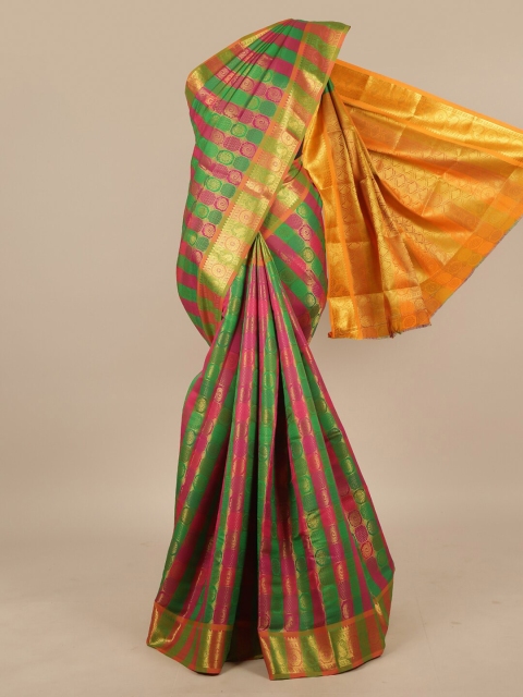 

Pothys Pink & Green Woven Design Art Silk Saree