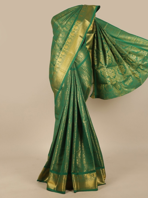 

Pothys Green & Gold-Toned Ethnic Motifs Zari Art Silk Saree