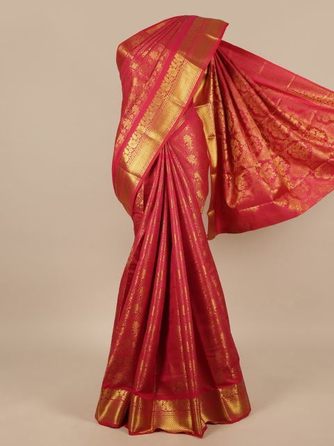 

Pothys Red & Gold-Toned Woven Design Art Silk Saree