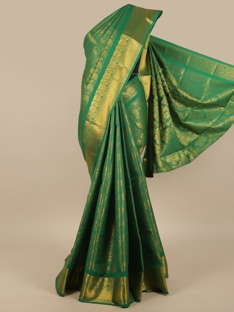 

Pothys Green & Gold-Toned Woven Design Zari Art Silk Saree