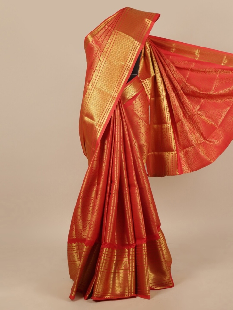 

Pothys Red & Gold Floral Woven Design Zari Art Silk Saree