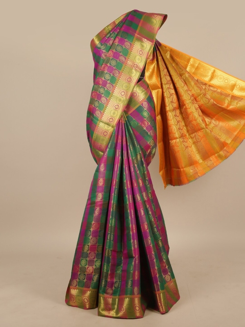 

Pothys Pink & Green Woven Design Zari Art Silk Saree