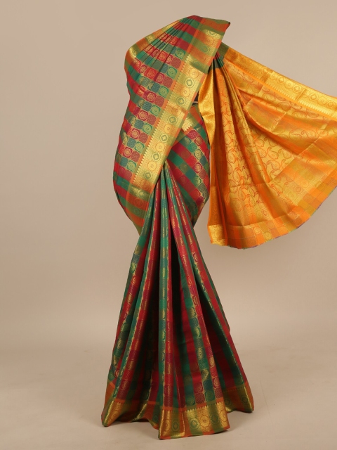 

Pothys Blue & Red Woven Design Art Silk Saree