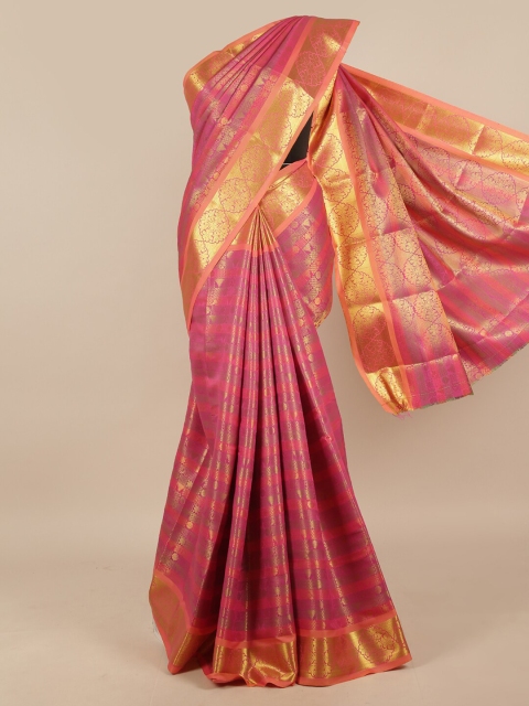 

Pothys Pink & Purple Woven Design Art Silk Saree
