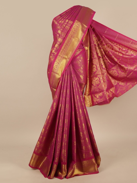 

Pothys Magenta & Gold-Toned Woven Design Zari Art Silk Saree