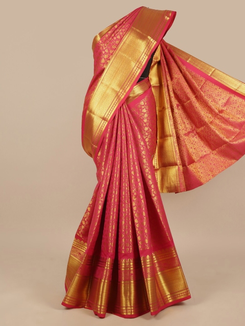 

Pothys Pink & Gold-Toned Woven Design Zari Art Silk Saree