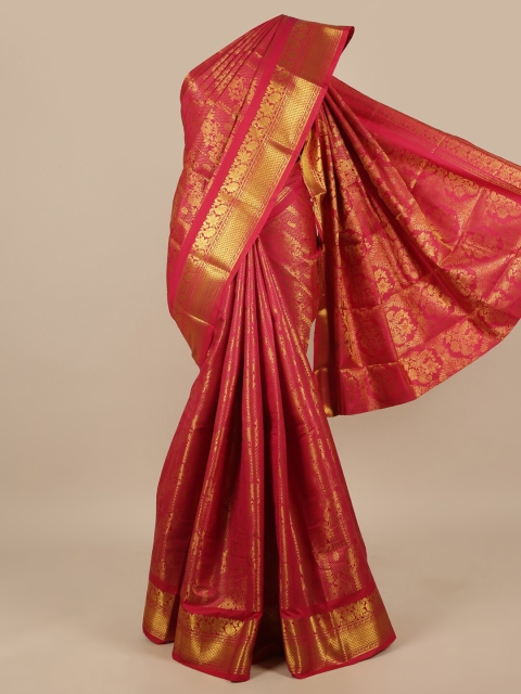 

Pothys Pink & Gold-Toned Woven Design Zari Art Silk Saree