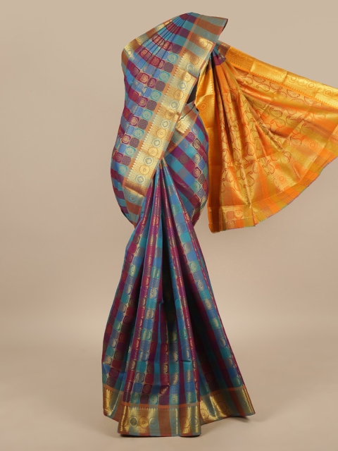 

Pothys Blue & Orange Woven Design Zari Art Silk Saree