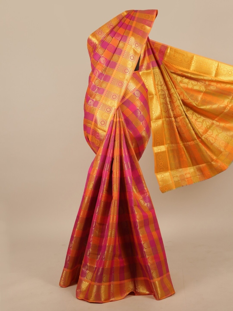 

Pothys Yellow & Magenta Woven Design Zari Art Silk Saree