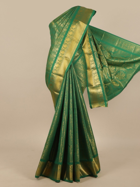 

Pothys Green & Gold-Toned Woven Design Zari Art Silk Saree