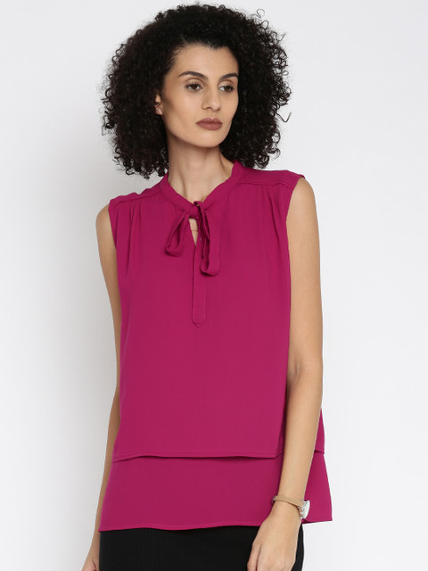

Being Human Clothing Women Magenta Layered Top