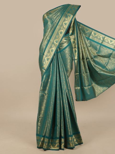 

Pothys Green & Gold-Toned Woven Design Zari Art Silk Saree