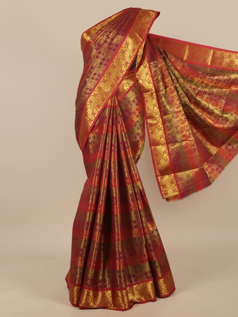 

Pothys Red & Gold-Toned Woven Design Zari Art Silk Saree