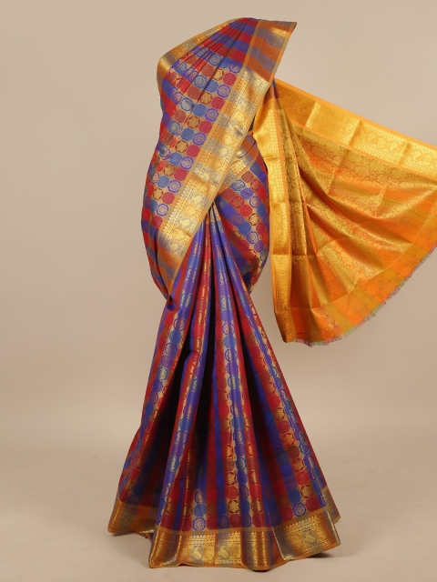 

Pothys Blue & Red Ethnic Motifs Zari Art Silk Saree