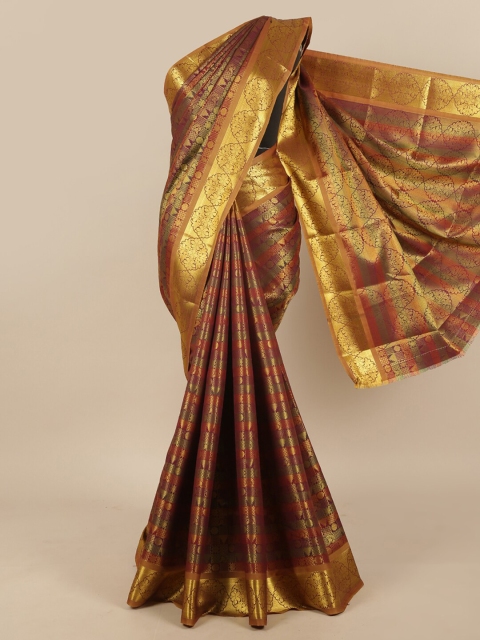 

Pothys Maroon & Green Ethnic Motifs Zari Art Silk Saree