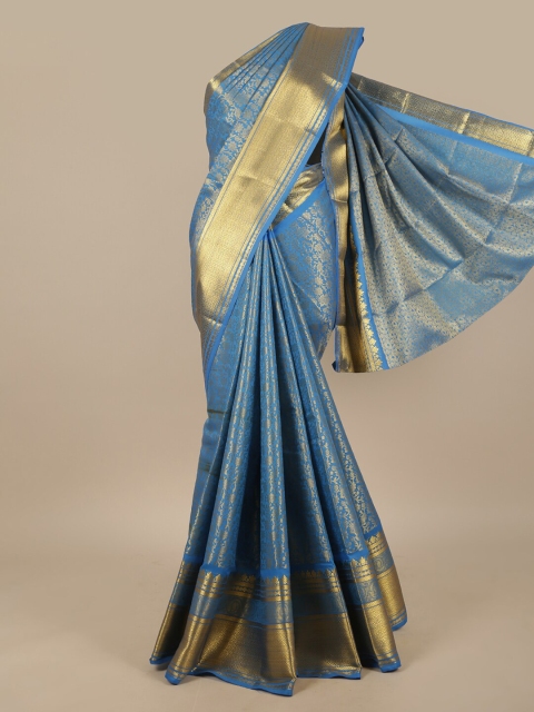 

Pothys Blue & Gold Ethnic Motifs Zari Art Silk Saree