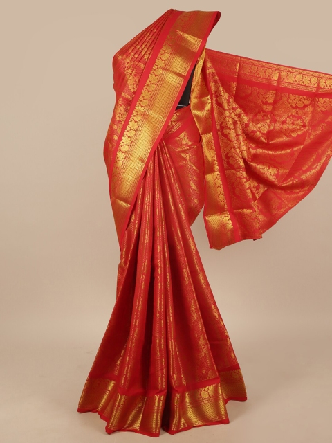 

Pothys Red & Gold Ethnic Motifs Woven Design Zari Art Silk Saree