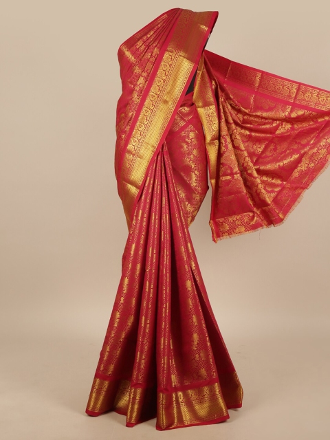 

Pothys Pink & Gold-Toned Woven Design Art Silk Saree