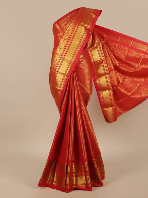 

Pothys Red & Gold-Toned Woven Design Zari Art Silk Saree