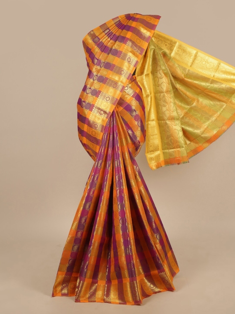 

Pothys Orange & Violet Woven Design Zari Art Silk Saree