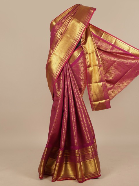 

Pothys Purple & Gold-Toned Woven Design Zari Art Silk Saree
