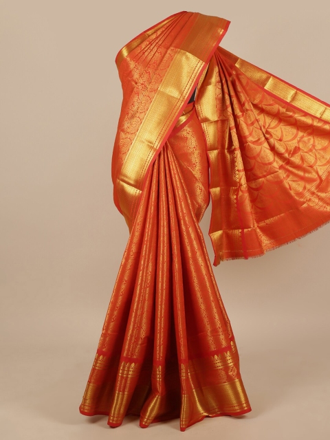 

Pothys Red & Gold-Toned Woven Design Zari Art Silk Saree